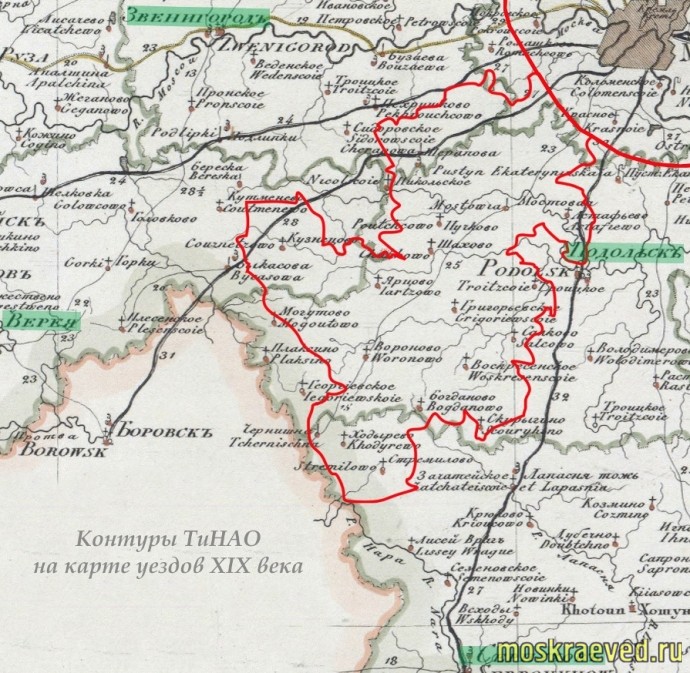 ТиНАО на карте 19 века